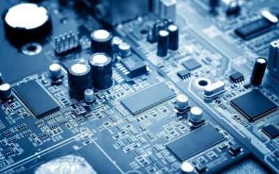 Close-up of electronic circuit board with processor